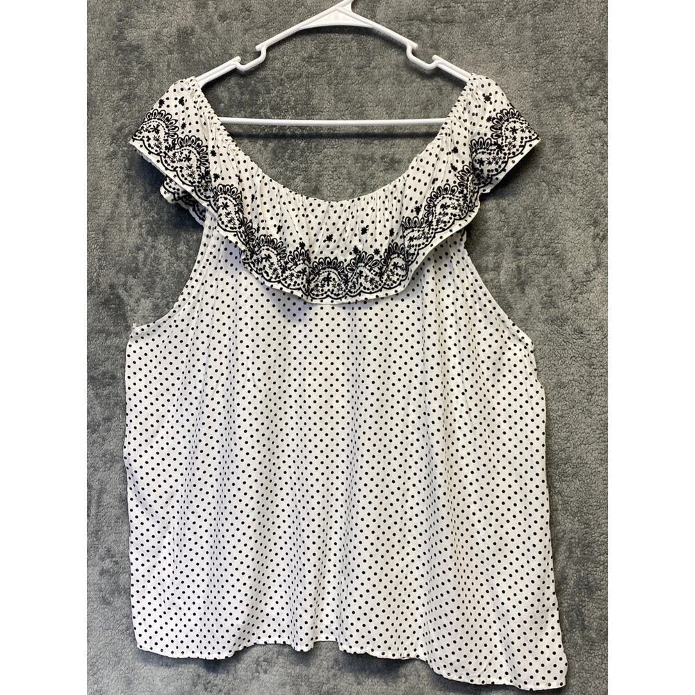 Savanna Jane Polka Dot Embroidered Top Women’s Size 2X - Picture 2 of 10